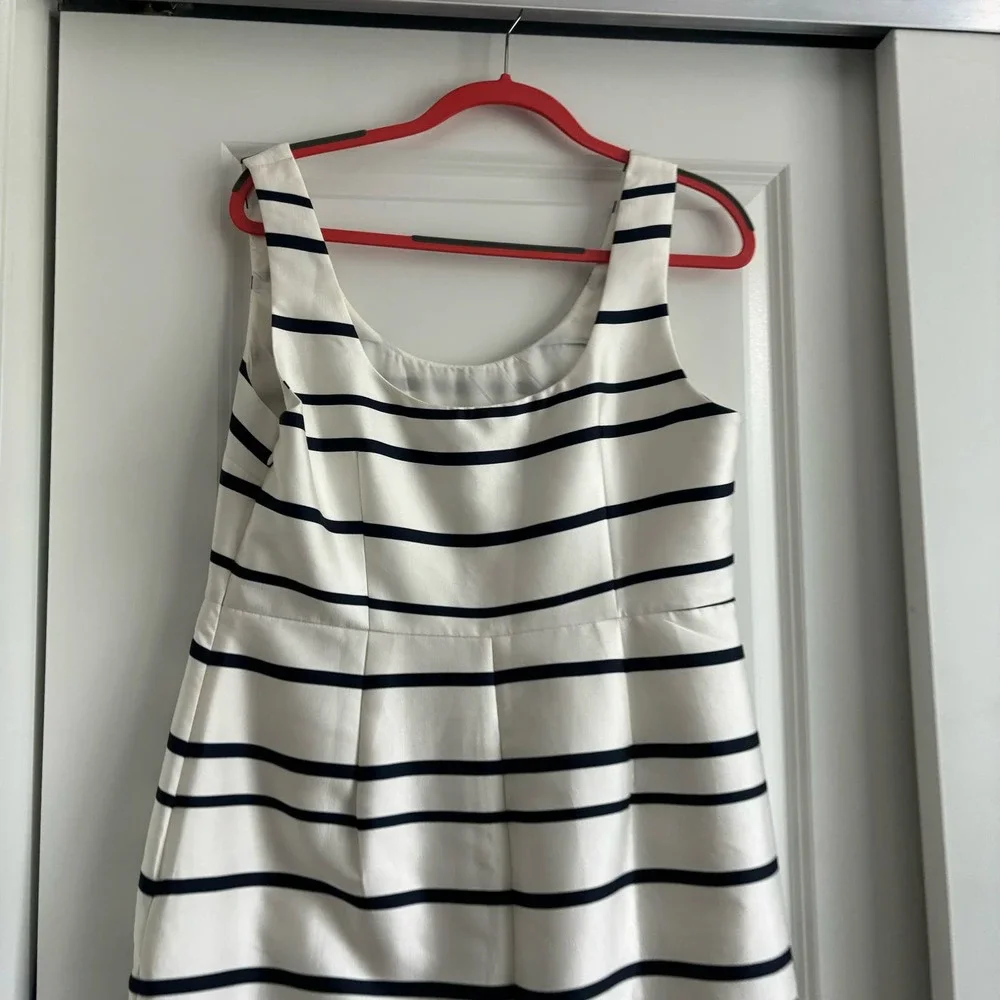 J. Crew Scoopneck Midi Dress in Jacquard Stripe